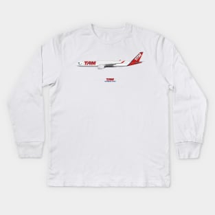 Illustration of TAM Airbus A350 Kids Long Sleeve T-Shirt